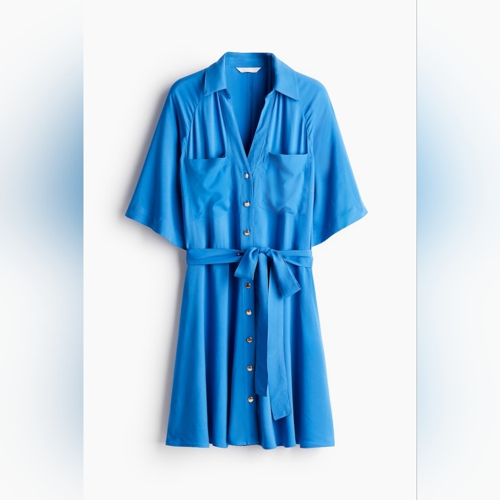 H&M Tie Belt Shirt Dress - Picture 2 of 10